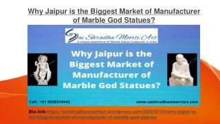 Why Jaipur is the Biggest Market of Manufacturer of Marble God Statues