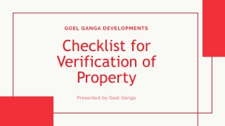 Checklist For Verification Of Property