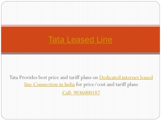 Tata Leased Line New Connection  | Call: 9036000187 | provider in India