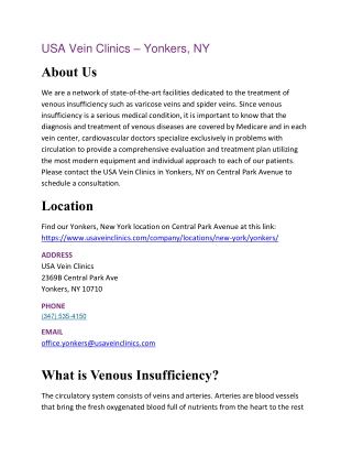 USA Vein Clinics – Yonkers, NY