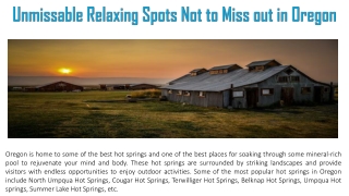 Unmissable Relaxing Spots Not to Miss out in Oregon
