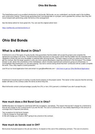 Ohio Bid Bonds