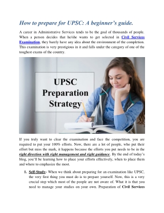 How to prepare for UPSC: A beginner’s guide