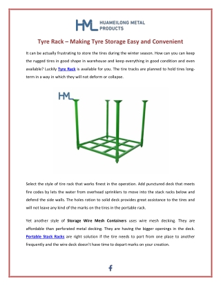 Tyre Rack – Making Tyre Storage Easy and Convenient