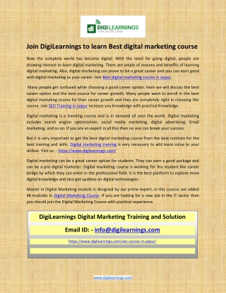 Join No 1 best digital marketing institute in jaipur