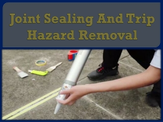 Joint Sealing And Trip Hazard Removal