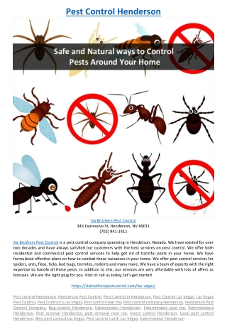 Pest Control Henderson