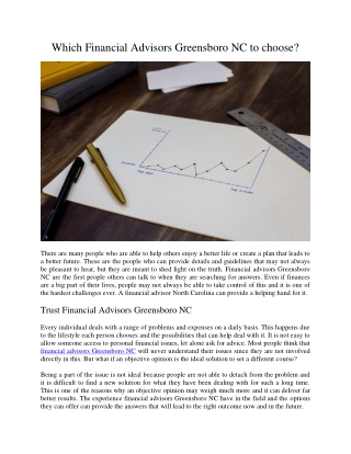 Which Financial Advisors Greensboro NC to choose?