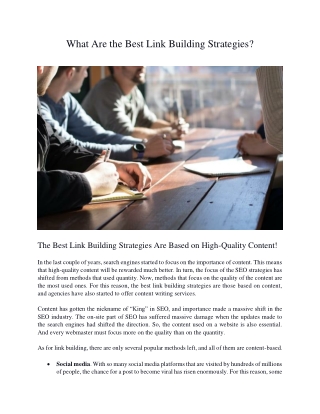 What Are the Best Link Building Strategies?