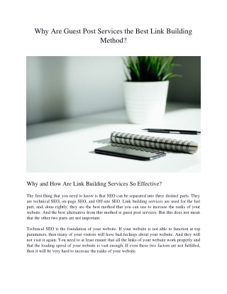 Why Are Guest Post Services the Best Link Building Method?