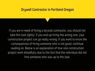 Drywall Contractor in Portland Oregon