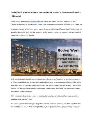 Godrej Worli Mumbai