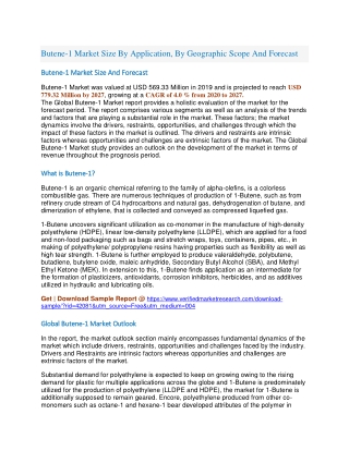 Butene-1 Market Size By Application, By Geographic Scope And Forecast