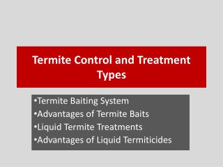 Termite Control and Treatment Types