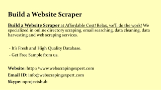 Build a Website Scraper