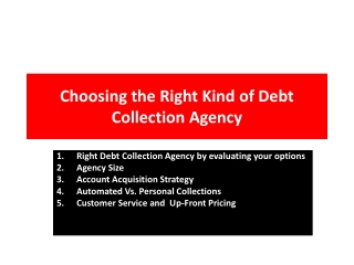 Choosing the Right Kind of Debt Collection Agency