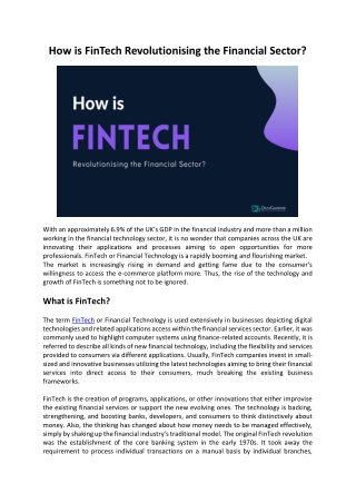 FinTech companies and applications in the UK