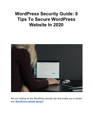 WordPress Security Guide: 8 Tips To Secure WordPress Website In 2020