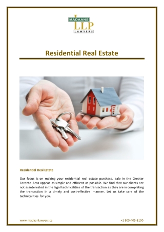 Residential Real Estate