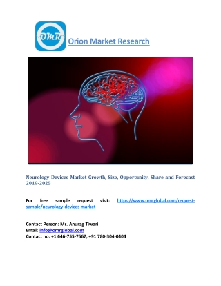 Neurology Devices Market Share, Trends, Growth, Future Prospects, Forecast 2019 to 2025