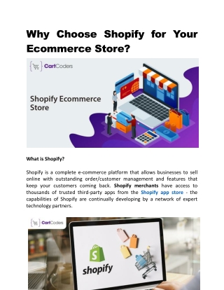 Why Choose Shopify for Your Ecommerce Store?