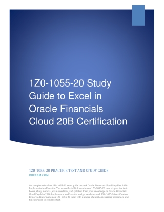 1Z0-1055-20 Study Guide to Excel in Oracle Financials Cloud 20B Certification