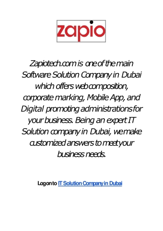 Zapio Technologies | Website Development in Dubai