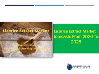 Licorice Extract Market  to grow at a CAGR of  4.89% (2019-2025)