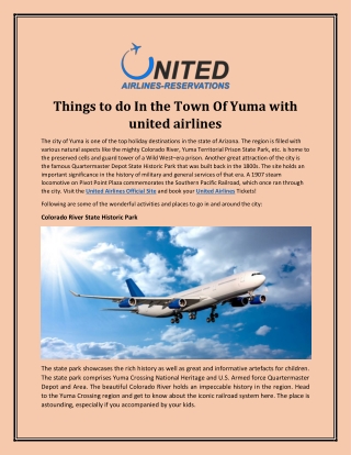Things to do In the Town Of Yuma with united airlines