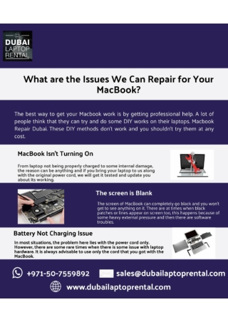 What are the Issues We Can Repair for Your MacBook?