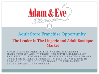 Adult store franchise opportunity