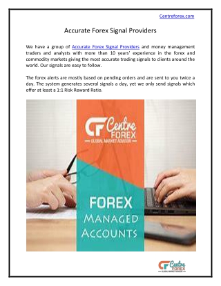 Accurate Forex Signal Providers
