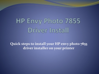 HP Envy Photo 7855 Installation