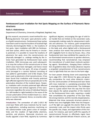 Femtosecond Laser Irradiation for Hot Spots Mapping on the Surface of Plasmonic Nanostructures