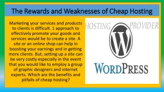 The Rewards and Weaknesses of Cheap Hosting