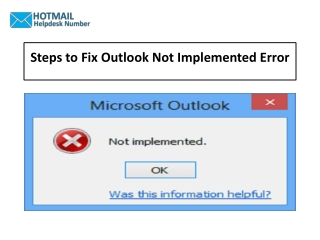 1-888-726-3195 Steps to Fix Outlook Not Implemented Error