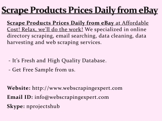 Scrape Products Prices Daily from eBay