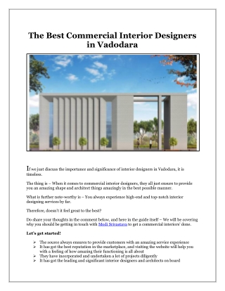 The Best Commercial Interior Designers in Vadodara