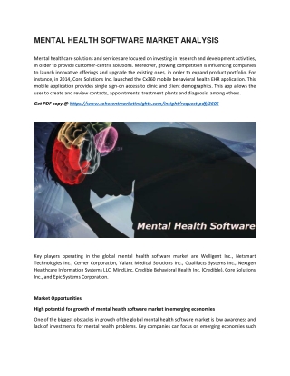 MENTAL HEALTH SOFTWARE MARKET ANALYSIS