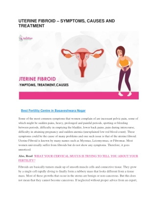 UTERINE FIBROID – SYMPTOMS, CAUSES AND TREATMENT