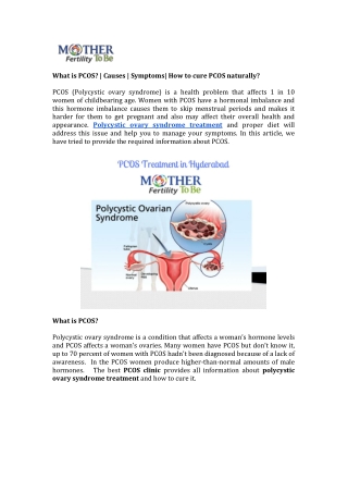 PCOS treatment with best PCOS clinic | MotherToBe