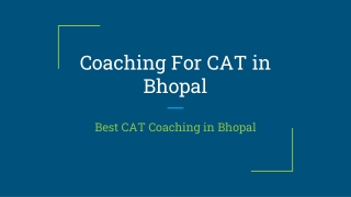Coaching for CAT in Bhopal