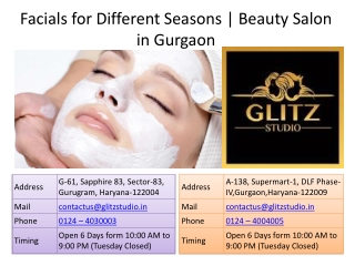 Facials for Different Seasons | Beauty Salon in Gurgaon