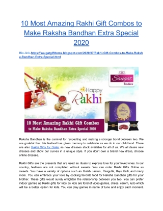 10 Most Amazing Rakhi Gift Combos to Make Raksha Bandhan Extra Special 2020