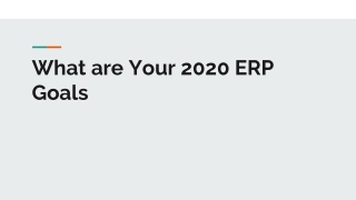 What are Your 2020 ERP Goals