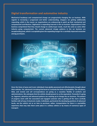 Digital transformation and automotive industry