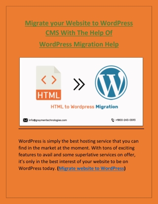 Migrate your Website to WordPress with the help of WordPressMigrationHelp