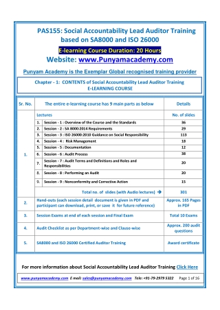 Social Accountability Lead Auditor Training Online Course - Download Demo