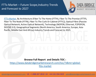 FTTx Market – Future Scope,Industry Trends and Forecast to 2027