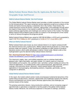 Methyl Isobutyl Ketone Market Size By Application, By End-User, By Geographic Scope And Forecast